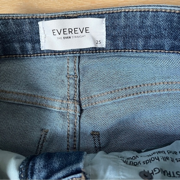 Evereve Women's the Ever Straight High Rise Raw Hem Jeans Sz 25 *Q4 - Picture 4 of 4